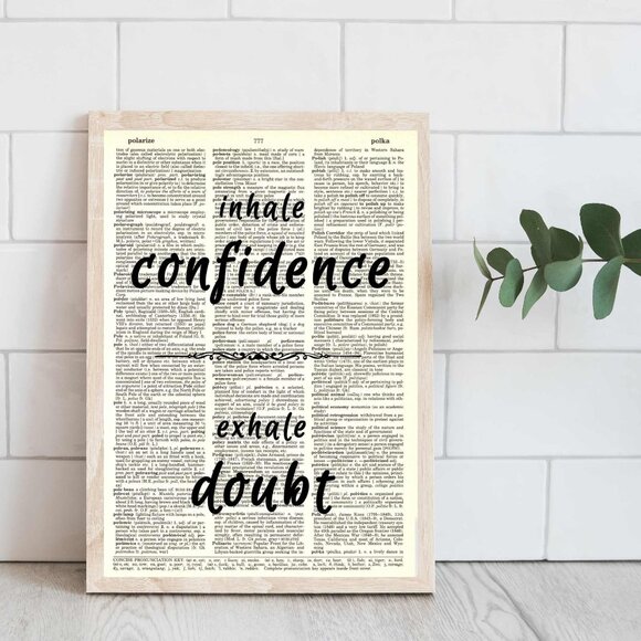 Confidence Doubt Inspirational Quote DICTIONARY ART PRINT Vintage Wall Decor Art - Picture 7 of 11